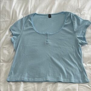 SHEIN Light Blue Short Sleeve Top